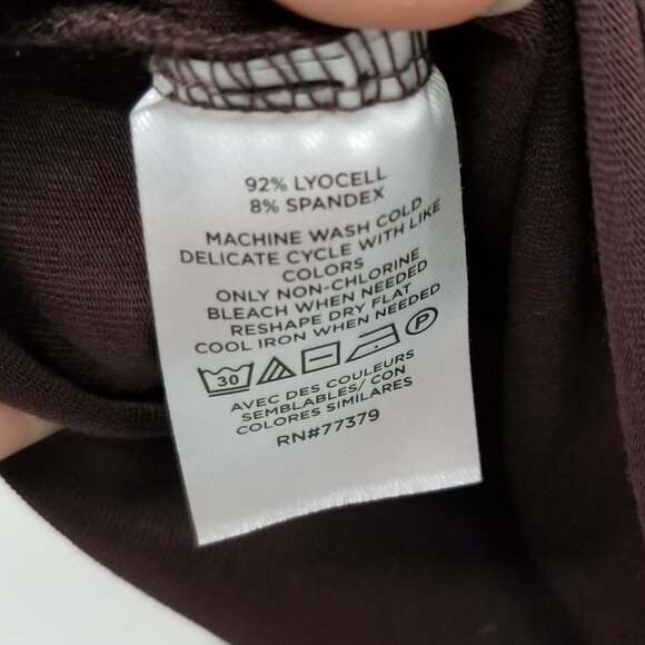 Ann Taylor Chocolate Brown Mock Turtleneck -L- Versatile Closet Staple, Stretchy - Picture 4 of 4